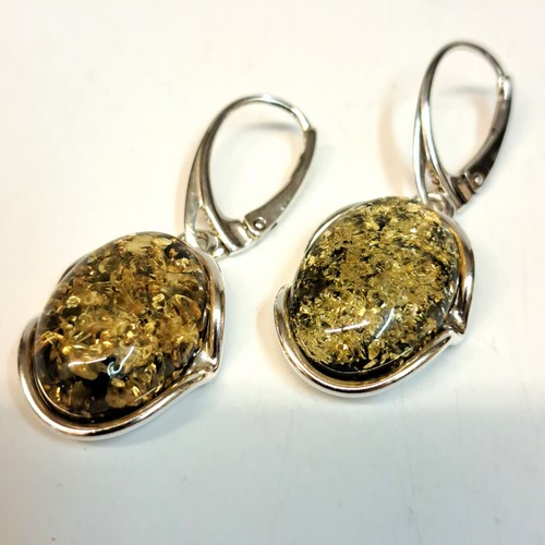 HWG-2423 Earrings, Green Ovals; Irregular Oval Shape $65 at Hunter Wolff Gallery